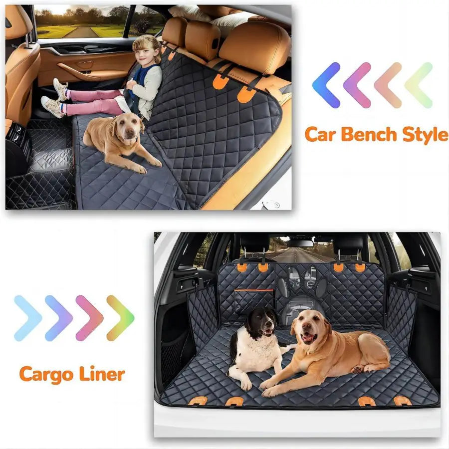 Funda de asiento de coche para perro para asiento trasero.